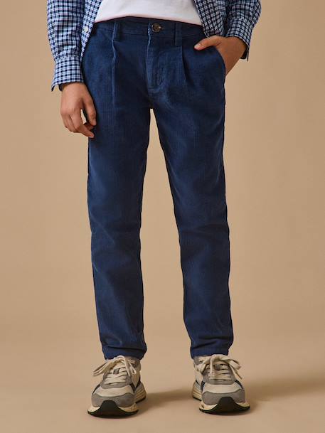 Pantalon chino garçon en velours Cerise+Chocolat+Orage+Vert foret 9 - vertbaudet enfant 