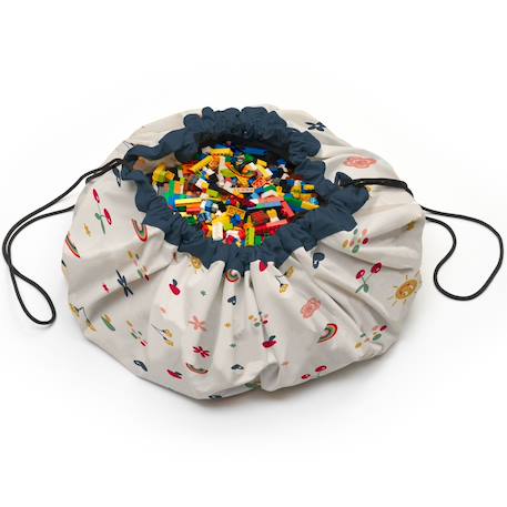 Sac à jouet 2 en 1 noomad original funny days Ecru, bleu, jaune 2 - vertbaudet enfant 