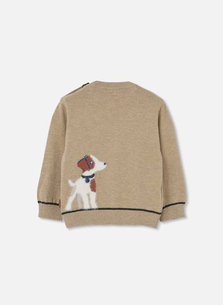 Pull garçon imprimé chien Beige 3 - vertbaudet enfant 