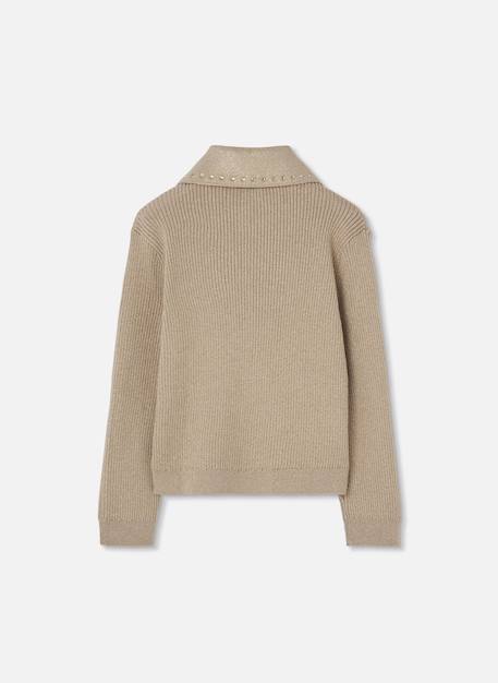 Pull fille avec col à revers et clous Jaune 3 - vertbaudet enfant 