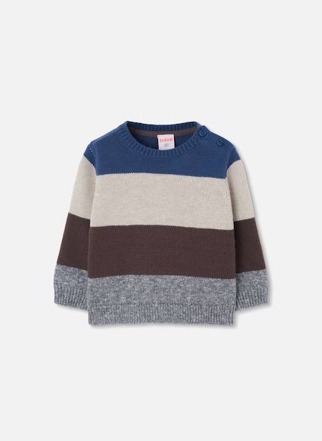Pull garçon à rayures Bleu 2 - vertbaudet enfant 