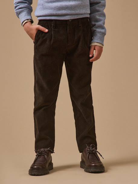Pantalon chino garçon en velours Cerise+Chocolat+Orage+Vert foret 5 - vertbaudet enfant 