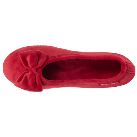 Chaussons ballerines microvelours semelle ergonomique, mousse à mémoire forme Noir+Rayures canard+Rouge 15 - vertbaudet enfant 