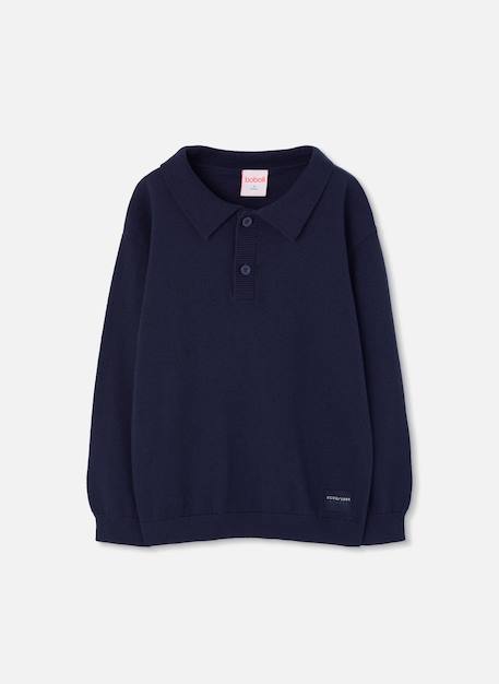 Pull garçon avec col polo Bleu 2 - vertbaudet enfant 