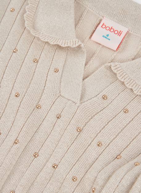 Robe fille en maille avec détails Beige 3 - vertbaudet enfant 