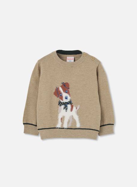 Pull garçon imprimé chien Beige 2 - vertbaudet enfant 