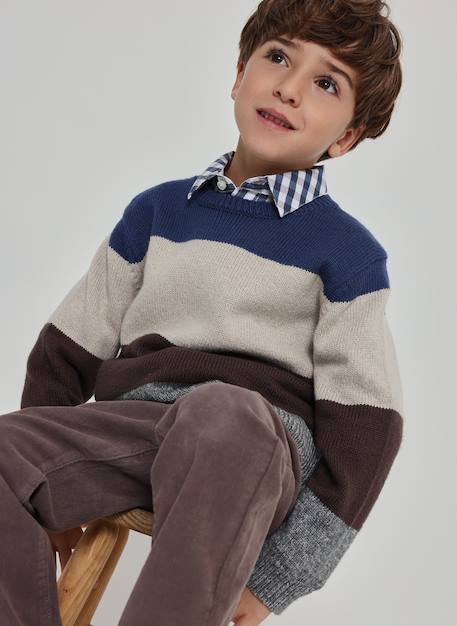 Pull garçon à rayures Bleu 1 - vertbaudet enfant 