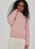Pull fille tressé col roulé Rose 1 - vertbaudet enfant 