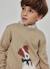 Pull garçon imprimé chien Beige 1 - vertbaudet enfant 
