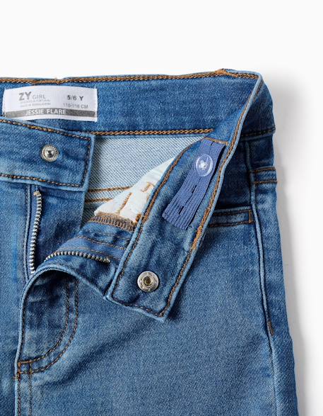 Jean évasé avec taille ajustable et poches Bleu clair 4 - vertbaudet enfant 