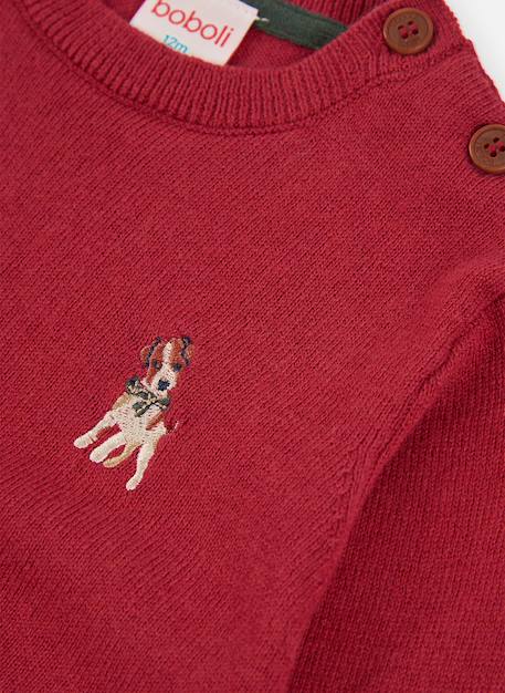 Pull garçon avec broderie chien Rouge 4 - vertbaudet enfant 