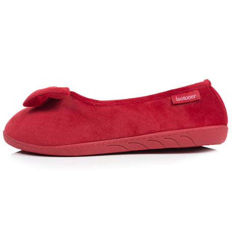 Chaussons ballerines microvelours semelle ergonomique, mousse à mémoire forme Noir+Rayures canard+Rouge 16 - vertbaudet enfant 