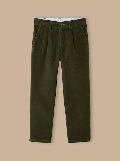 Pantalon chino garçon en velours Cerise+Chocolat+Orage+Vert foret 13 - vertbaudet enfant 