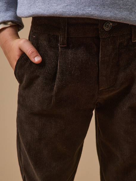 Pantalon chino garçon en velours Cerise+Chocolat+Orage+Vert foret 7 - vertbaudet enfant 