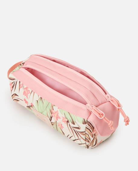 Trousse fille 2 compartiments 21 cm rip curl tropical floral Blanc / rose / clair 5 - vertbaudet enfant 