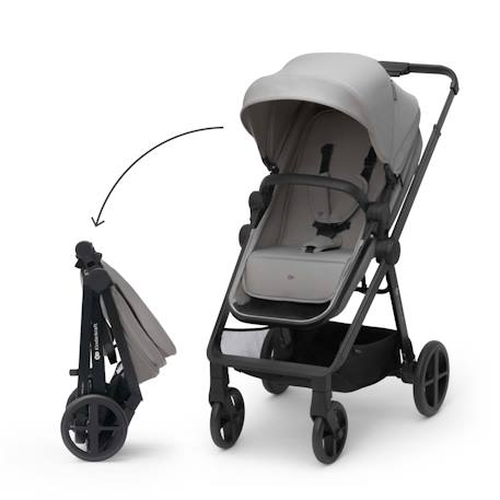 Poussette NEWLY 4 en 1 avec Siège 2 en 1 Transformable, MINK PRO i-Size, Travel System et Pliage Facile Beige+Gris+Noir 10 - vertbaudet enfant 