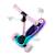 Trottinette RAKET Tricycle Pliable avec Roues LED RGB, Guidon Réglable et Frein à Pied Beige+Bleu+Noir+Rosa 23 - vertbaudet enfant 