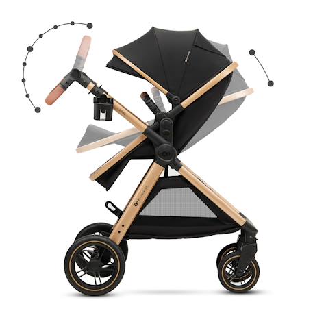Poussette ESME PRO 3 en 1 avec Siège Auto MINK PRO i-Size, Travel System, Pliage Compact et Roues TPE Amorties Beige+Gris+Noir 17 - vertbaudet enfant 