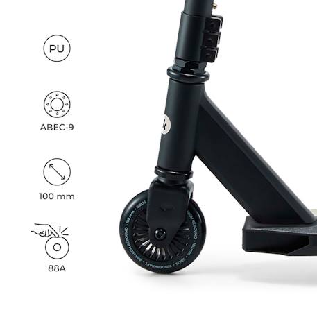 Trottinette Freestyle Kinderkraft SOLIS avec Roulements ABEC-9, Roues PU 100 mm, Guidon en Y, Frein Arrière et Cadre Robuste Noir+Rose 5 - vertbaudet enfant 