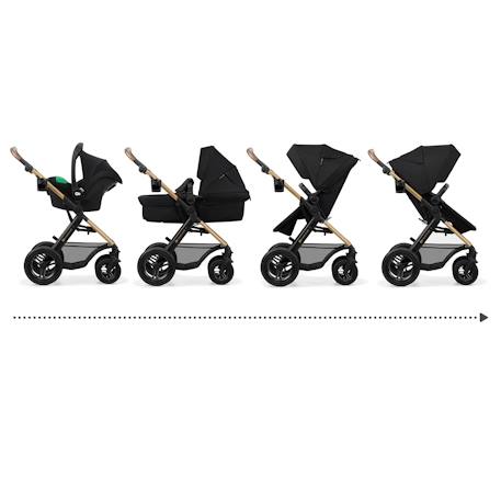 Poussette 3 en 1 Kinderkraft MOOV 2 AIR avec Siège 2 en 1 Transformable, Roues Gonflables et MINK PRO i-Size Inclus Beige+Gris+Gris anthracite+Noir 20 - vertbaudet enfant 