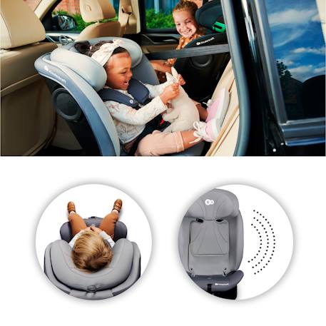Siège Auto I-GROW i-Size Pivotant 360° avec ISOFIX, RWF jusqu’à 4 ans et Appui-tête 12 Positions Réglable Gris+Noir+Vert 3 - vertbaudet enfant 