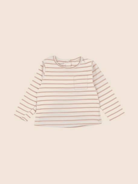 Tee-shirt - 12 mois Beige, rose 1 - vertbaudet enfant 