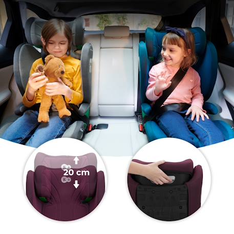 Rehausseur auto isofix groupe 2 3 siege reglable Bordeaux 2 - vertbaudet enfant 