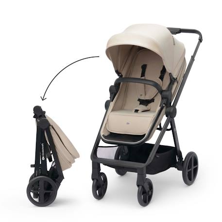 Poussette NEWLY 4 en 1 avec Siège 2 en 1 Transformable, MINK PRO i-Size, Travel System et Pliage Facile Beige+Gris+Noir 4 - vertbaudet enfant 
