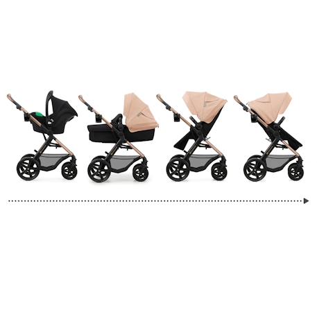 Poussette MOOV 2 3 en 1 avec Siège 2 en 1 Transformable, MINK PRO i-Size, Travel System et Roues Increvables Beige+Gris+Noir 2 - vertbaudet enfant 