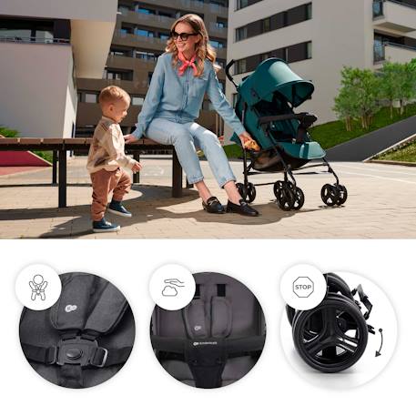 Poussette Parapluie TIK Légère 6,5 kg avec Position Allongée, Roues EVA Amorties et Pliage Compact Beige+Green+Grey+Marron 17 - vertbaudet enfant 