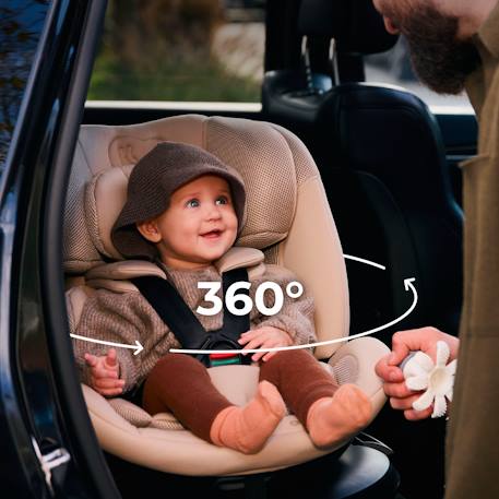Siège Auto XPEDITION 3 i-Size 40-150 cm avec Rotation 360° EASY SPIN, H-GUARD+, SPS+, EASY GROW et EPP Beige+Gris+Noir+Vert 14 - vertbaudet enfant 