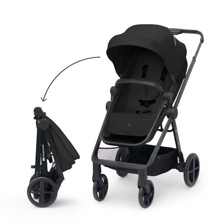 Poussette NEWLY 3 en 1 avec Siège 2 en 1 Transformable, MINK PRO i-Size, Pliage Facile et Roues Increvables Beige+Gris+Noir 16 - vertbaudet enfant 