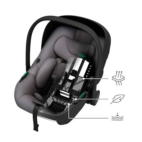 Système Modulaire Siège Auto ENDURA SAFE 3 en 1 avec Base Pivotante ISOFIX, i-Size 40-150 cm et Rotation 360° Beige+Gris+Noir 11 - vertbaudet enfant 