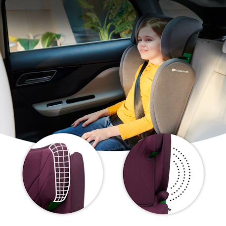 Rehausseur auto isofix groupe 2 3 siege reglable Bordeaux 3 - vertbaudet enfant 