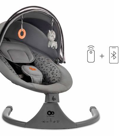 Balançoire transat bébé électrique 2en1 LUMI 2 - avec musique Gris clair+Gris foncé 11 - vertbaudet enfant 