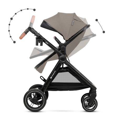 Poussette ESME PRO 3 en 1 avec Siège Auto MINK PRO i-Size, Travel System, Pliage Compact et Roues TPE Amorties Beige+Gris+Noir 5 - vertbaudet enfant 