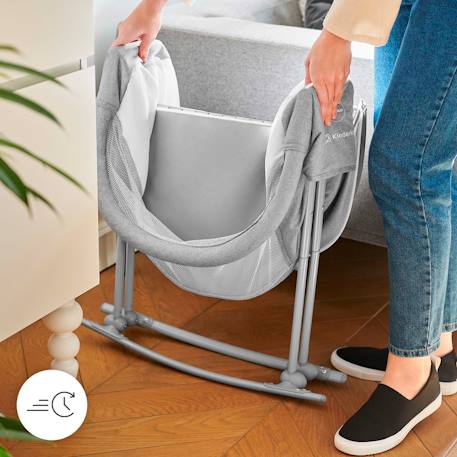 Lit Bébé LOVI 3 en 1 avec Fonction Berceau, Lit de Voyage, Moustiquaire Intégrée et Pliage Compact Beige+Grey 9 - vertbaudet enfant 