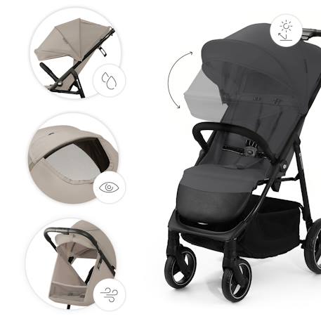 Poussette TRIG 3 Pliable d’Une Main jusqu’à 25 kg avec Dossier Allongé, Grandes Roues et Capote Imperméable Beige+Gris+Marron+Noir 11 - vertbaudet enfant 