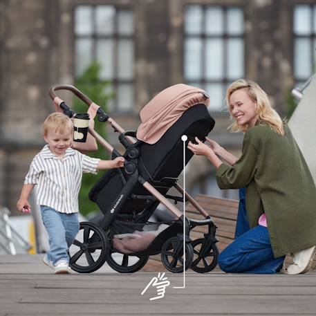 Poussette MOOV 2 3 en 1 avec Siège 2 en 1 Transformable, MINK PRO i-Size, Travel System et Roues Increvables Beige+Gris+Noir 9 - vertbaudet enfant 