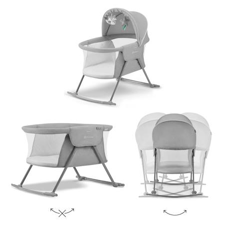 Lit Bébé LOVI 3 en 1 avec Fonction Berceau, Lit de Voyage, Moustiquaire Intégrée et Pliage Compact Beige+Grey 8 - vertbaudet enfant 