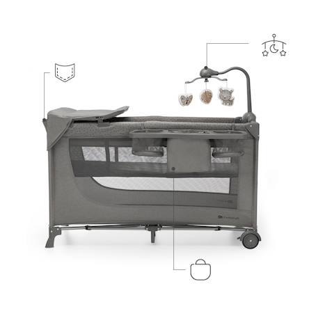 Lit Parapluie JOY 2 en 1 avec Table à Langer, Niveau Réglable, Pliage Compact et Sac de Transport Pratique Beige1+Gris 11 - vertbaudet enfant 