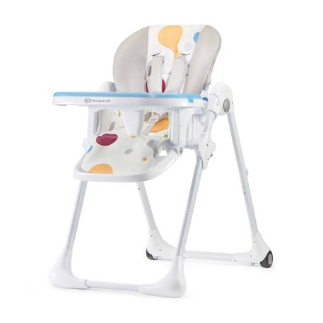 Chaise Haute Pliable YUMMY avec Dossier Réglable 3 Positions, Hauteur Réglable et Harnais 5 Points Gris+Multicolore+Rose 7 - vertbaudet enfant 