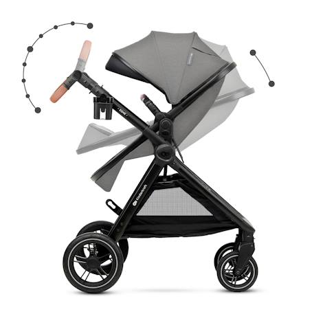 Poussette ESME PRO 3 en 1 avec Siège Auto MINK PRO i-Size, Travel System, Pliage Compact et Roues TPE Amorties Beige+Gris+Noir 11 - vertbaudet enfant 