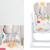 Chaise Haute Pliable YUMMY avec Dossier Réglable 3 Positions, Hauteur Réglable et Harnais 5 Points Gris+Multicolore+Rose 11 - vertbaudet enfant 