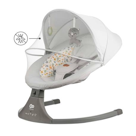 Balançoire transat bébé électrique 2en1 LUMI 2 - avec musique Gris clair+Gris foncé 4 - vertbaudet enfant 