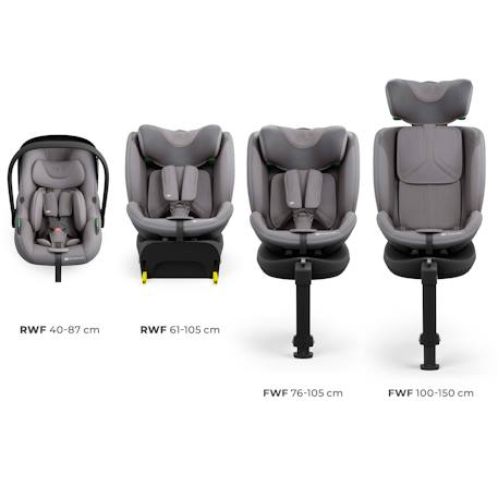 Système Modulaire Siège Auto ENDURA SAFE 3 en 1 avec Base Pivotante ISOFIX, i-Size 40-150 cm et Rotation 360° Beige+Gris+Noir 8 - vertbaudet enfant 