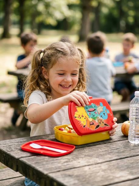 Boîte à sandwich pokémon incassable avec compartiment ustensiles Jaune et rouge 2 - vertbaudet enfant 