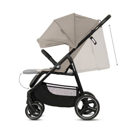 Poussette TRIG 3 Pliable d’Une Main jusqu’à 25 kg avec Dossier Allongé, Grandes Roues et Capote Imperméable Beige+Gris+Marron+Noir 4 - vertbaudet enfant 