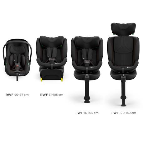 Système Modulaire Siège Auto ENDURA SAFE 3 en 1 avec Base Pivotante ISOFIX, i-Size 40-150 cm et Rotation 360° Beige+Gris+Noir 14 - vertbaudet enfant 