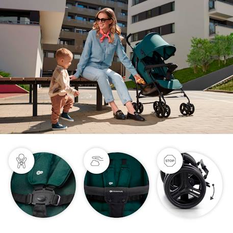 Poussette Parapluie TIK Légère 6,5 kg avec Position Allongée, Roues EVA Amorties et Pliage Compact Beige+Green+Grey+Marron 11 - vertbaudet enfant 